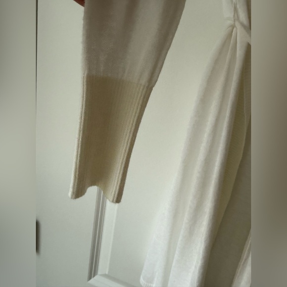 White House Black Market Elegant White Belted Women's Long Sweater, Size XS - Picture 4 of 11